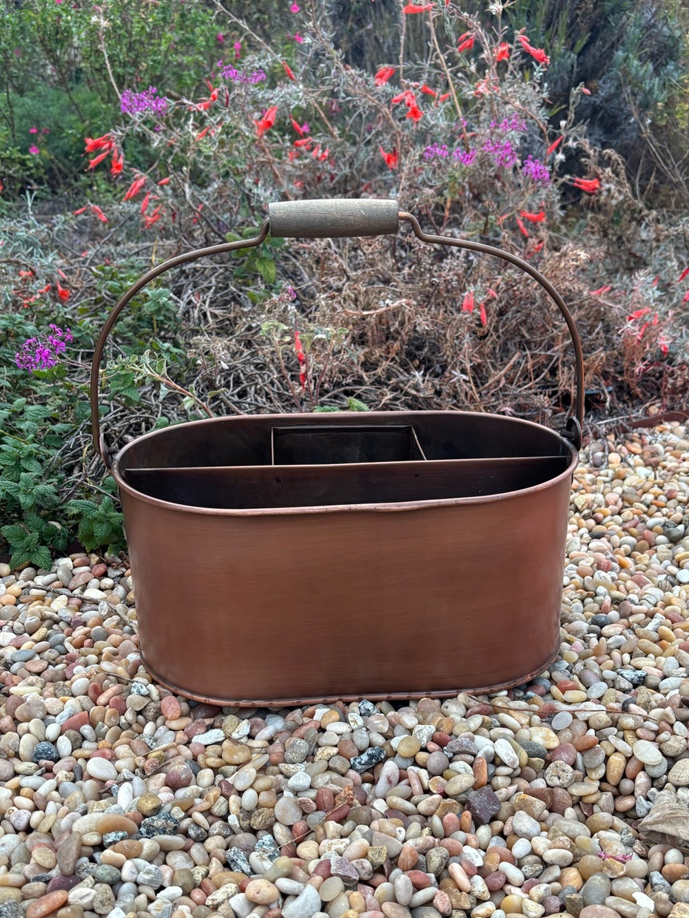 Copper Oval Four Compartment Caddy